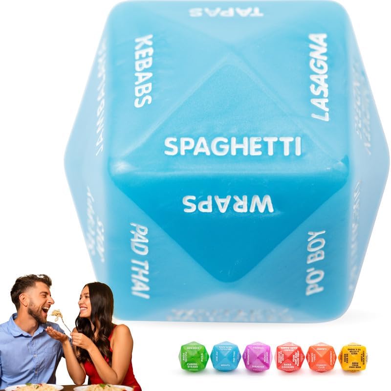 Itera Dinner Dice Version 2- for Couples Takeout Date Night Ideas 2"x2"x2" Decision Dice in Blue - Image 1